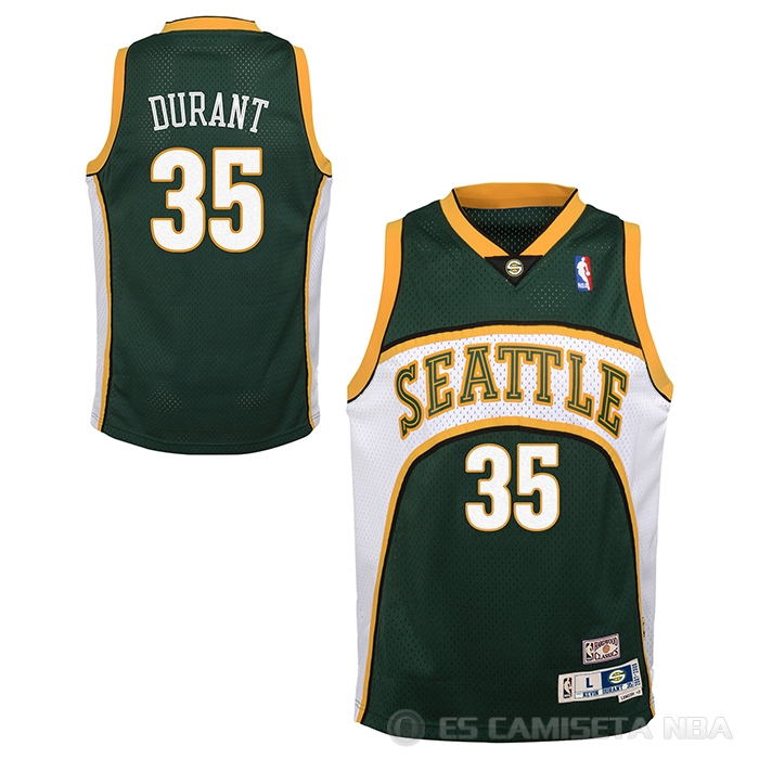 Camiseta Kevin Durant #35 Seattle SuperSonics Nino Mitchell & Ness 2007-08 Verde